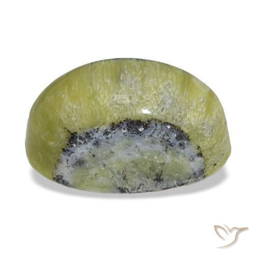 Cat's eye opal verde natural de 4,62 ct, corte óvalo, opaco