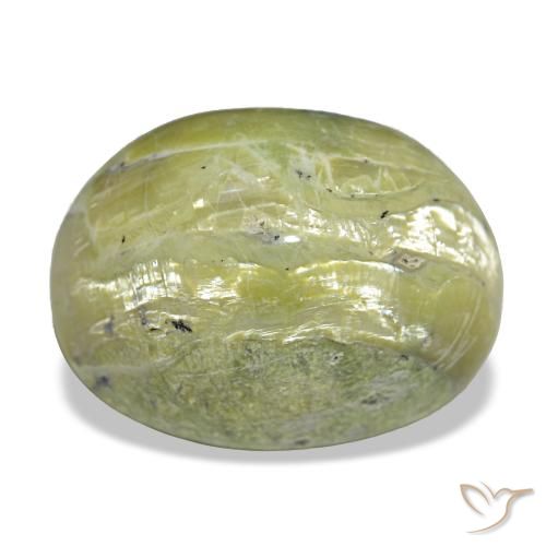 Cat's eye opal verde de 11,22 ct, ovalado, opaco