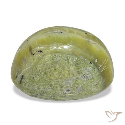 Cat's eye opal verde natural de 11,22 ct, corte óvalo, opaco