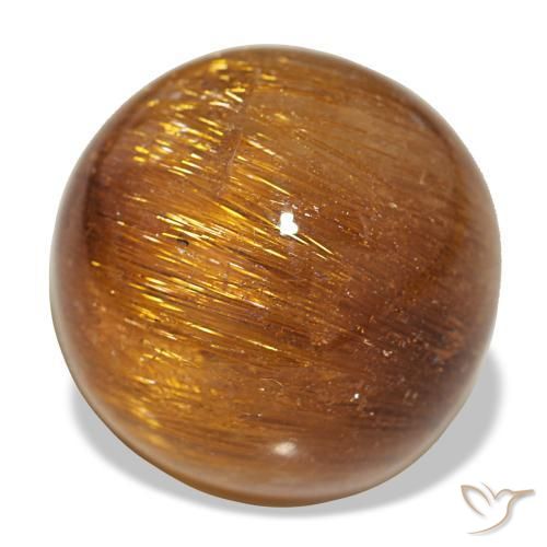 Cat's eye rutile quartz naranja natural de 17,93 ct, corte redondo, opaco