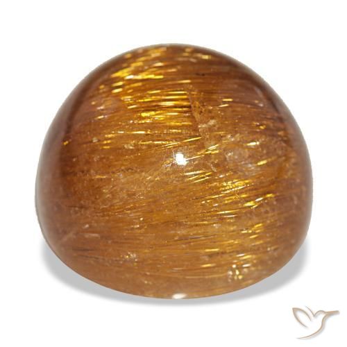 Cat's eye rutile quartz naranja natural de 17,93 ct, corte redondo, opaco