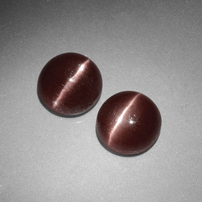 Gemas de Escapolita Ojo de Gato Marrón natural de  ct, Corte Redondo, Opaco