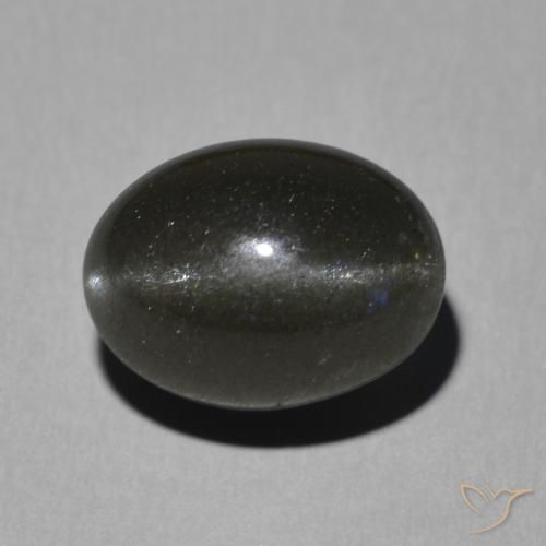 5.16ct Natural Negro Escapolita Ojo de Gato, Ovalada, Translúcido
