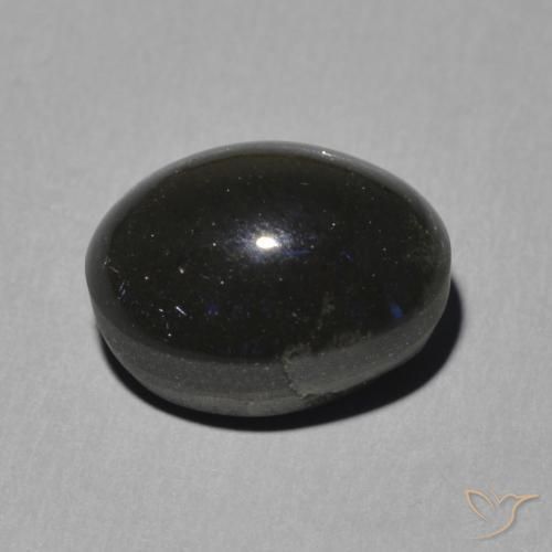 Escapolita Ojo de Gato Negro natural de 5.16 ct, Ovalada, Translúcido