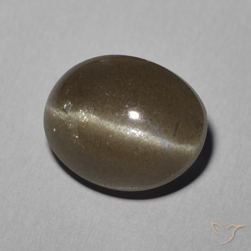 Escapolita Ojo de Gato Marrón medio natural de 5.81 ct, Ovalada, Translúcido