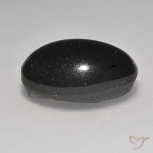 Escapolita Ojo de Gato Negro natural de 3.75 ct, Ovalada, Translúcido