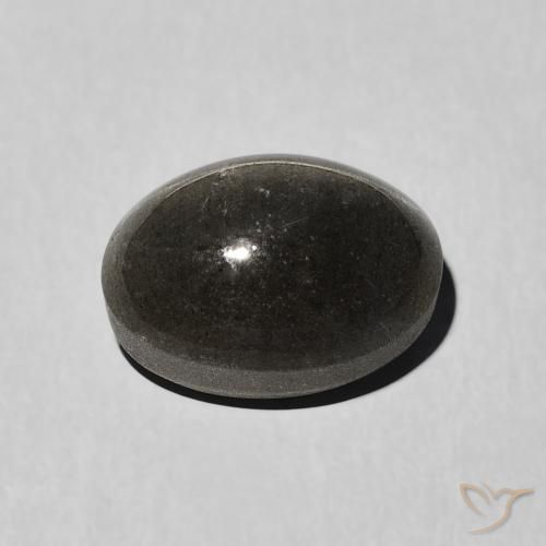 Escapolita Ojo de Gato Negro natural de 3.41 ct, Ovalada, Translúcido