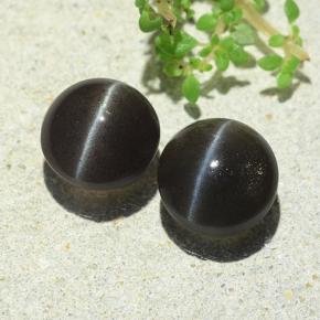 Gemas de cat's eye scapolite marrón natural de 4,77 ct, corte redondo, translúcido
