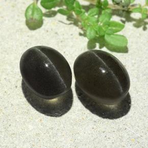 Gemas de cat's eye scapolite gris natural de 7,38 ct, corte óvalo, translúcido