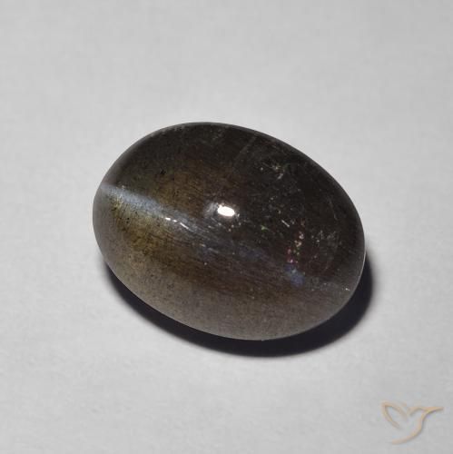 Escapolita Ojo de Gato Marrón natural de 2.94 ct, Ovalada, Translúcido