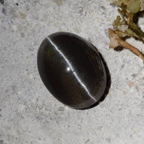 Escapolita Ojo de Gato Negro natural de 2.30 ct, Corte Óvalo, Translúcido