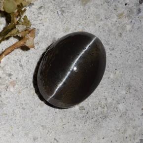 Escapolita Ojo de Gato Negro natural de 2.30 ct, Corte Óvalo, Translúcido