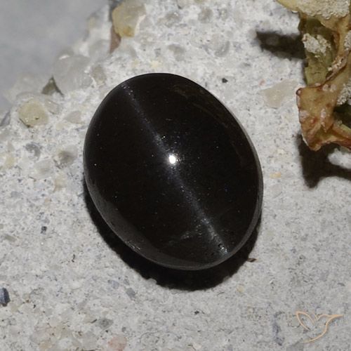 2.35ct Natural Negro Escapolita Ojo de Gato, Ovalada, Translúcido