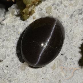 Cat's eye scapolite negro natural de 1,47 ct, corte óvalo, translúcido