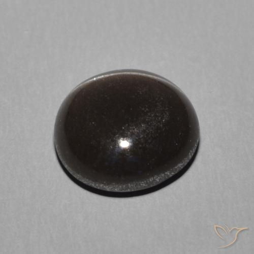 Escapolita Ojo de Gato Negro cálido natural de 2.28 ct, Redondo, Translúcido