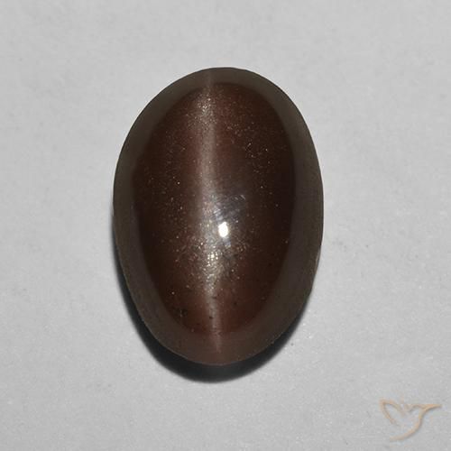 2.12ct Natural Marrón sombra Escapolita Ojo de Gato, Ovalada, Translúcido