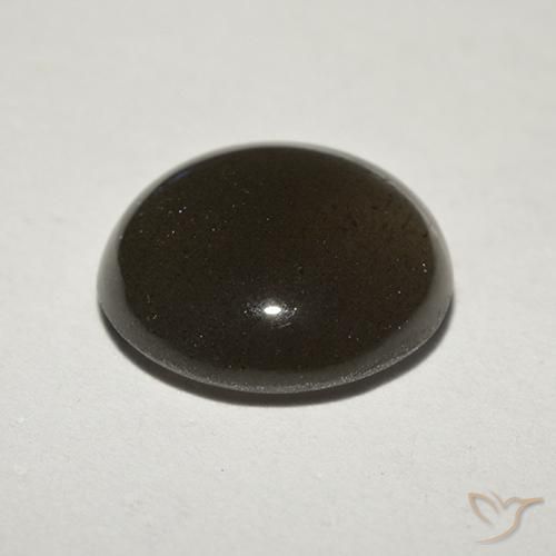 Escapolita Ojo de Gato Negro natural de 2.34 ct, Redondo, Translúcido