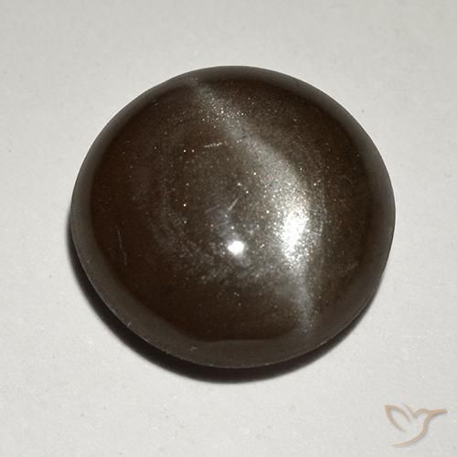 Escapolita Ojo de Gato Marrón sombra natural de 2.99 ct, Redondo, Translúcido