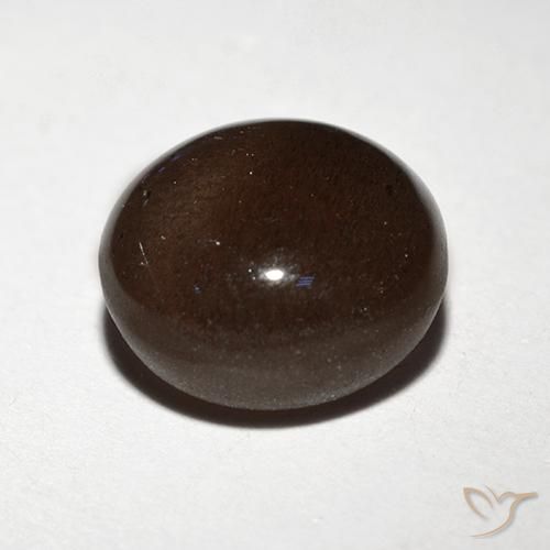 Escapolita Ojo de Gato Marrón chocolate natural de 3.10 ct, Redondo, Translúcido