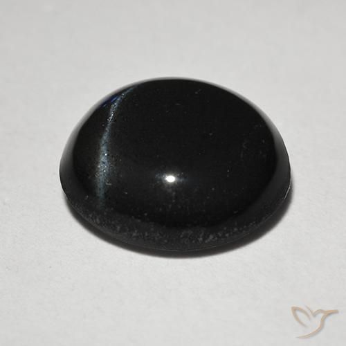 Escapolita Ojo de Gato Negro natural de 2.46 ct, Redondo, Translúcido