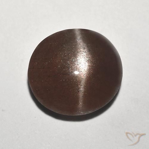 2.92ct Natural Marrón canela Escapolita Ojo de Gato, Redondo, Translúcido