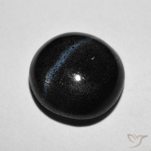 Escapolita Ojo de Gato Negro natural de 2.48 ct, Redondo, Translúcido