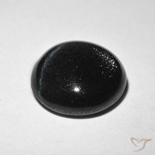 Escapolita Ojo de Gato Negro natural de 2.48 ct, Redondo, Translúcido
