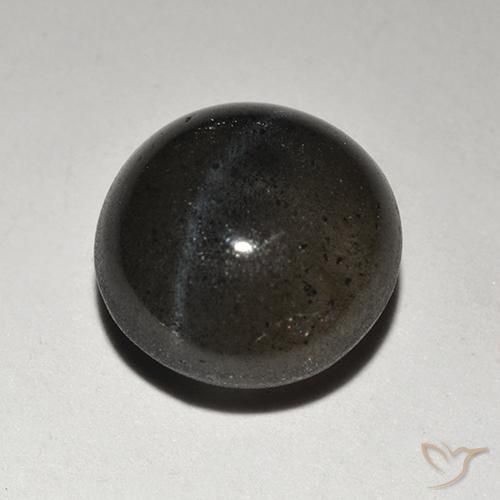 Escapolita Ojo de Gato Negro natural de 2.34 ct, Redondo, Translúcido