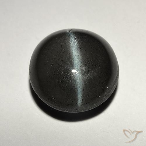 2.82ct Natural Negro Escapolita Ojo de Gato, Redondo, Translúcido