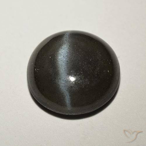 2.62ct Natural Negro Escapolita Ojo de Gato, Redondo, Translúcido