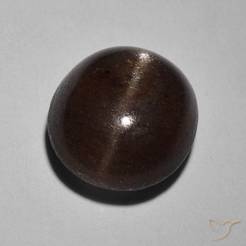 2.89ct Natural Negro Escapolita Ojo de Gato, Redondo, Translúcido