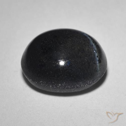 Escapolita Ojo de Gato Negro natural de 2.05 ct, Redondo, Translúcido
