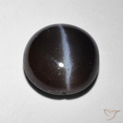 2.29ct Natural Negro Escapolita Ojo de Gato, Redondo, Translúcido
