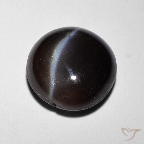 Escapolita Ojo de Gato Negro natural de 2.29 ct, Redondo, Translúcido