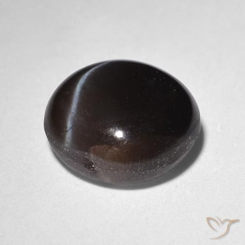 Escapolita Ojo de Gato Negro natural de 2.29 ct, Redondo, Translúcido