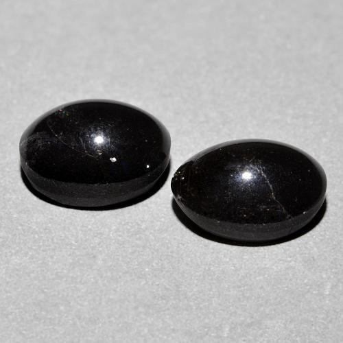 Gemas de Escapolita Ojo de Gato Negro natural de 4.74 ct, Corte Óvalo, Opaco