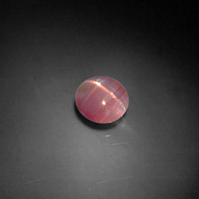 Cat's eye tourmaline rosa natural de 1,04 ct, transparente, transparente / translúcido