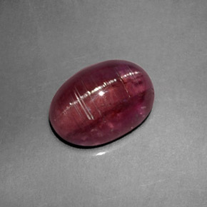 Cat's eye tourmaline rosa natural de 2,61 ct, transparente, transparente / translúcido