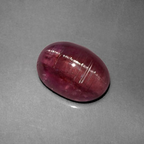 Cat's eye tourmaline rosa natural de 2,61 ct, transparente, transparente / translúcido