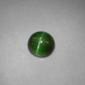 Cat's eye tourmaline verde natural de 0,85 ct, corte redondo, opaco