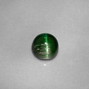Cat's eye tourmaline verde natural de 0,67 ct, corte redondo, opaco