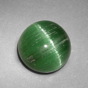 Cat's eye tourmaline verde natural de 2,47 ct, corte redondo, translúcido