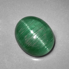 Cat's eye tourmaline verde natural de 2,09 ct, transparente, transparente / translúcido