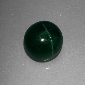 Cat's eye tourmaline verde natural de 2,43 ct, transparente, transparente / translúcido