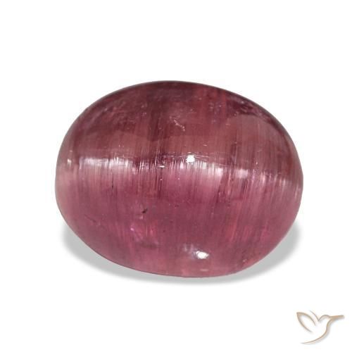Turmalina ojo de gato Rosa oscuro natural de 10.64 ct, Corte Óvalo, Translúcido