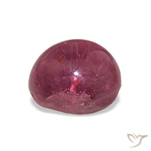 Turmalina ojo de gato Rosa oscuro natural de 7.27 ct, Corte Óvalo, Translúcido