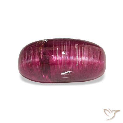 4.57ct Púrpura baya Turmalina ojo de gato, Forma Cojín, Translúcido