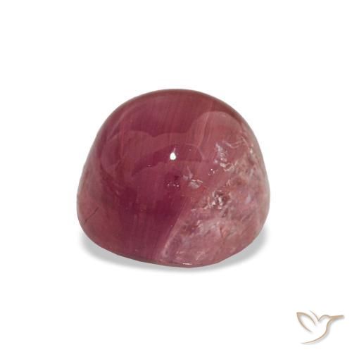 Turmalina ojo de gato Rojo púrpura natural de 4.93 ct, Corte Óvalo, Translúcido