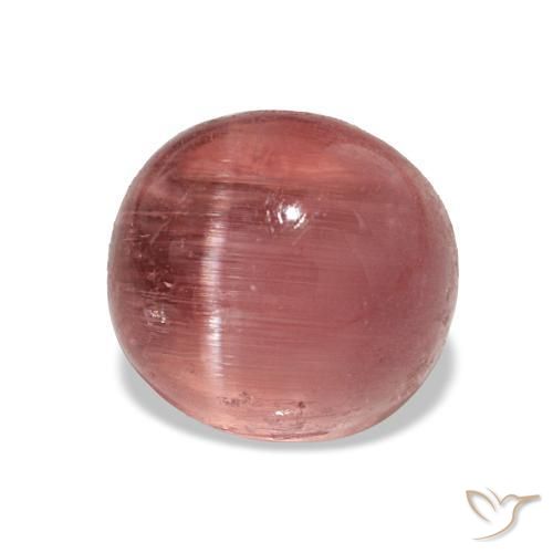 Turmalina ojo de gato Rosa oscuro natural de 3.07 ct, Corte Óvalo, Transparente