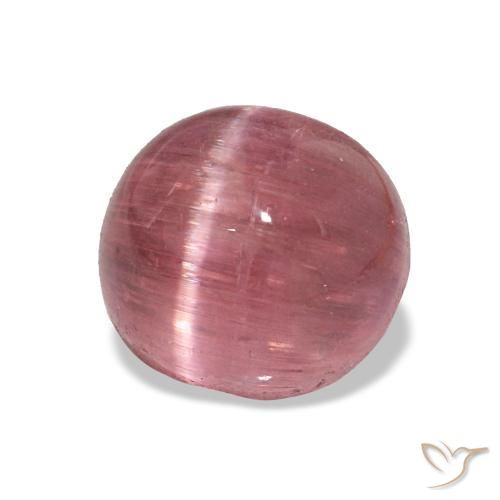 Turmalina ojo de gato Rosado medio natural de 2.64 ct, Corte Óvalo, Translúcido